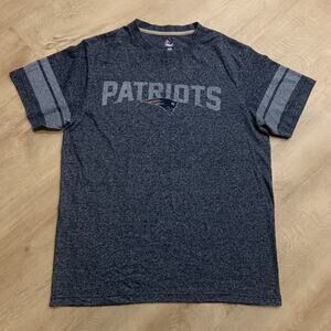 Majestic NFL New England Patriots T-Shirt Striped Sleeves Men's Large L Football